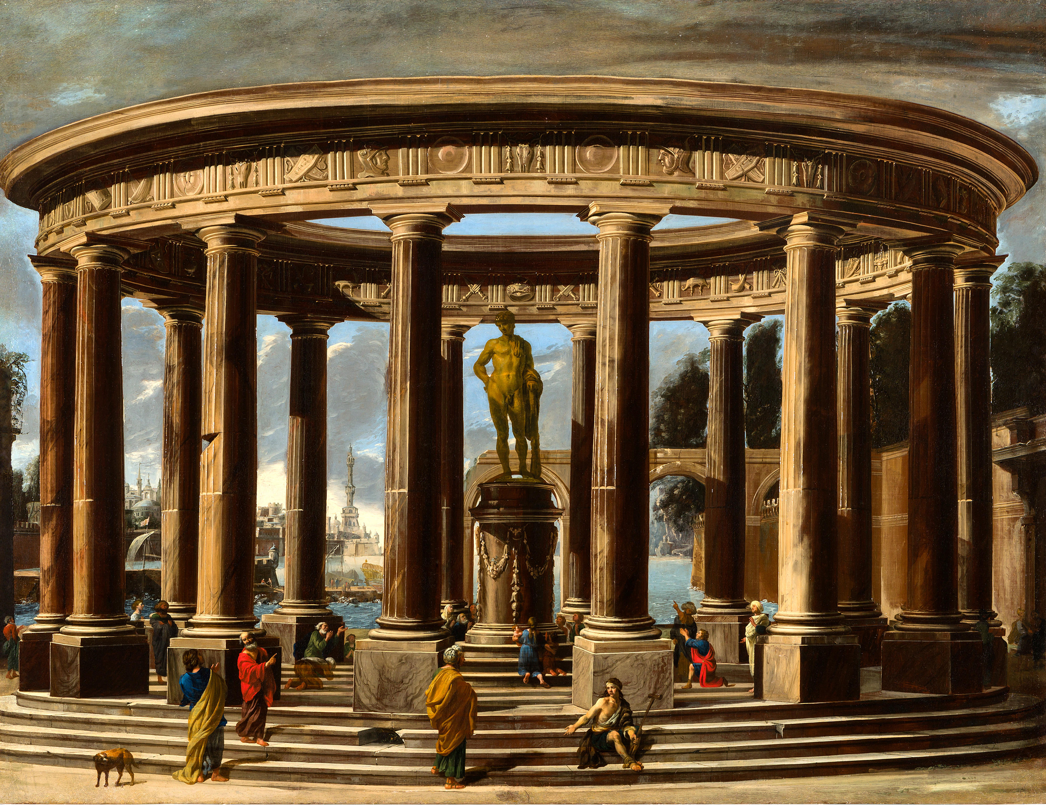 View of a Temple with a Statue of Hercules